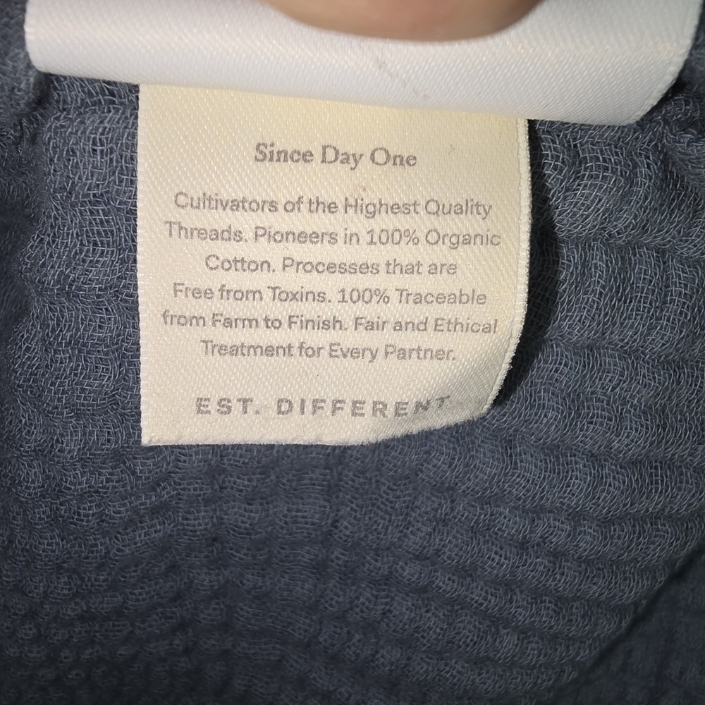 Boll & Branch Dream Robe M 100% Organic Cotton Mineral Unisex Pockets Lounge - Picture 8 of 10